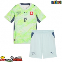 Camisa de Futebol Suíça Ruben Vargas #17 Equipamento Secundário Infantil Mundo 2026 Manga Curta (+ Calças curtas)